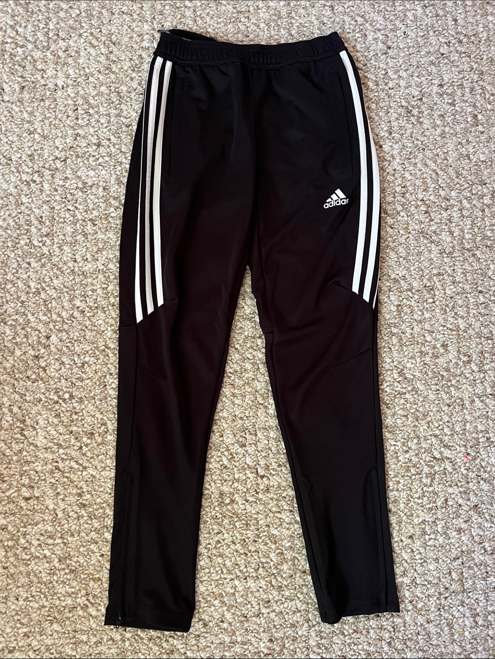 adidas Black Joggers with White 3-Stripes